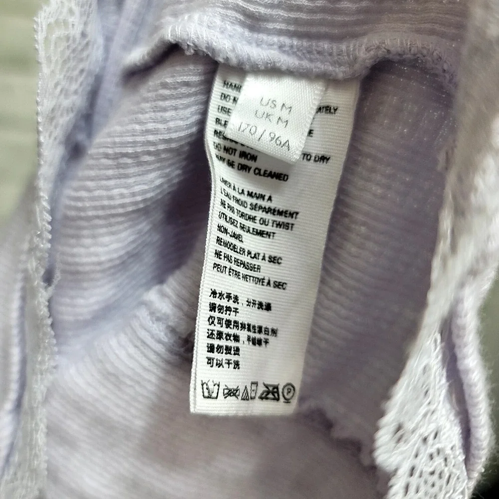 Free People Womens M Run With Me Barely Violet Cropped Cardi Top Waffle Knit